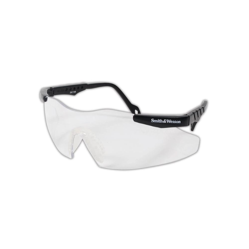 Smith & Wesson Magnum 3G Safety Eyewear, Clear Polycarb Anti-Scratch Lenses, Black Nylon Frame